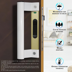 Gagang Pintu Geser Modern Putih, Gagang Pintu Jendela Aluminium Solid Dua Sisi untuk Apartemen - Product Image 3