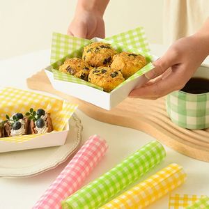 Personalized Customized Biodegradable Wax Coated Greaseproof <b>Paper</b> Light Color Checked <b>Burger</b> Bread Cake Cookie <b>Wrapping</b> <b>Paper</b> - Product Image 3