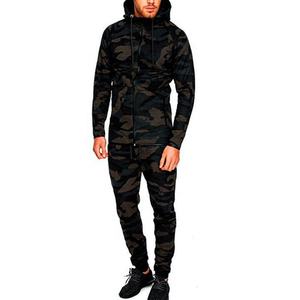 ชุดวอร์มเล่นกีฬาสำหรับผู้ชายชุดออกกำลังกายผ้าคอตตอนผ้าฟลีซเข้ารูปดีไซน์ล่าสุดลายพรางสำหรับผู้ชาย - Product Image 2