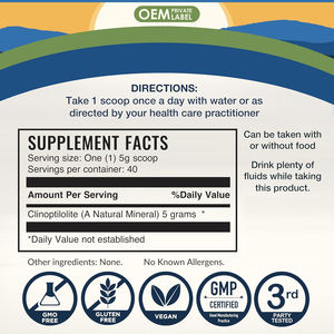 Polvo Desintoxicante de Zeolita OEM, Suplemento de Limpieza de Zeolita, <span class=keywords><strong>Clinoptilolita</strong></span> Natural Activada, Desintoxicación Corporal Completa, Apoya la Energía y la Concentración - Product Image 2