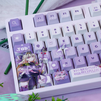 Capuchons de touches de clavier à thème de jeu Moria Ruruka, 120 touches, profil Cherry, clavier mécanique PBT, capuchons de touches personnalisables sur le thème de l'anime