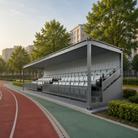 Conteneur tribune préfabriqué en acier moderne de 20 et 40 pieds avec sièges pliables et auvent pour stade sportif