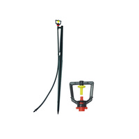 Système d'irrigation agricole par tuyau avec arroseurs de jardin à micro-pulvérisation réfractive carrée en plastique 6.0, à insertion au sol sur poteau