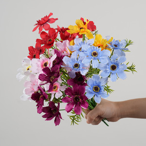 Fleurs artificielles Greenway Cosmos multicolores en pétales PVC, arrangement floral décoratif pour la maison et les fêtes - Product Image 1