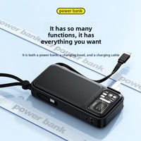 Chargeur portable pratique avec câble intégré, charge rapide PD 22,5 W, prise secteur, batterie au lithium polymère PVC 20 000 mAh