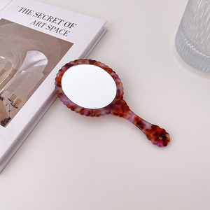 Alla moda acetato bordo ovale specchio portatile piccolo specchietti da tasca ogni giorno Touch-up specchio Logo personalizzato - Product Image 5