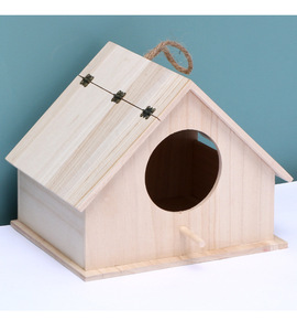 Breeding <b>Box</b> Paulownia Xuanfeng American Style Hanging Solid Wood Birdcage Bird Tree Bird Nest Outdoor <b>Small</b> House - Product Image 2
