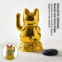 Chat porte-bonheur chinois de 4,5 pouces, à piles, pour la décoration de la maison, du bureau ou du magasin, symbole de chance et de prospérité, cadeau