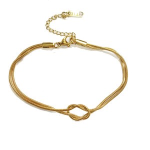 Stainless Steel Classic Trendy Couple Valentine's Day Knot Snake Chain Handmade Herringbone <strong>Bracelet</strong> <strong>Model</strong> ZT325 European - Product Image 2