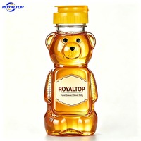 Vente en gros de bouteilles en plastique en forme d'ours de 240 ml, 350 ml, 500 ml, pots à miel transparents avec couvercle à valve en silicone