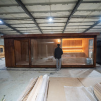 Vila Mewah Modern Kelas Atas dengan Sauna Kering Luar Ruangan, Sauna Uap Basah Besar Berbahan Kayu Bakar, Dilengkapi Tungku Pemanas Listrik 6KW dan Daya 9KW