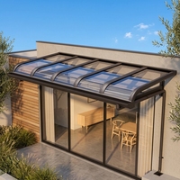 Auvent moderne durable en alliage d'aluminium avec toit en polycarbonate pour balcon, porte, fenêtre, patio, abri contre la pluie et ombrage