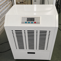Déshumidificateur commercial portable 138L/D avec grandes roues, poignée de poussée et double drainage pour sous-sol, usine, atelier