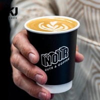 Gobelets en papier kraft personnalisables avec logo, impression à chaud, pour café, gobelets jetables à double paroi pour boissons chaudes