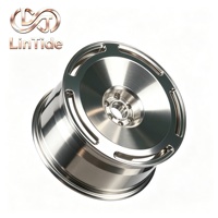 Jante en alliage forgée sur mesure, concave profond, lèvre polie, 5 trous, gris titane brillant, 25 mm, pour voitures de course et berlines, améliorations