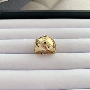 BD-L3437 nouvelle mode 18k plaqué or coeur anneau pour les femmes clair zircon anneau solide gros anneaux pour hommes - Product Image 3