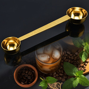 <span class=keywords><strong>Cuillère</strong></span> doseuse multifonction double tête en acier inoxydable argent/or pour café et thé matcha, 15 ml/30 ml, vente en gros usine à prix abordable - Product Image 2