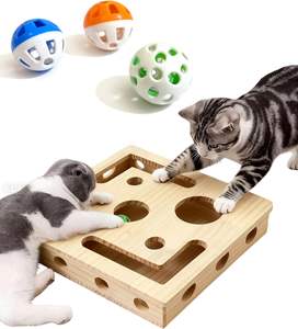 Houten kattenkrabpaal vijl krabplank krabdoos doolhof stressvrij alternatief voor knipmachines kattenkrabpuzzel verrijking doos - Product Image 1