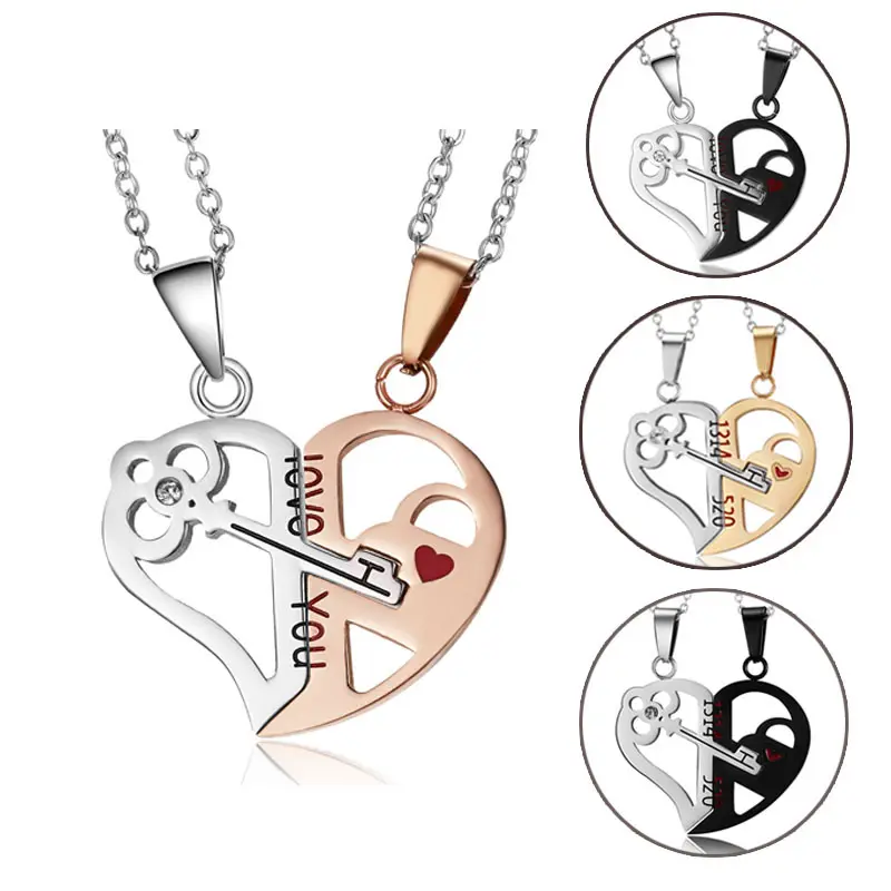 OEM Top Quality Creative Steel Stainless 520 Heart Necklace Heart Couple Necklace Valentine's Day Gift Necklace