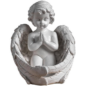 Statue de prière en résine, 1 pièce, jolie Figurine d'ange, prière pour le jardin des commémoratifs - Product Image 1