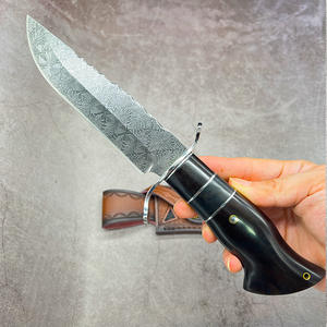 Coltello da Caccia Wugeon Fatto a Mano in Damasco San Mai di Grado Industriale, Spessore 4mm, Nuovo Modello con Manico in Legno, Coltelli per Esterni - Product Image 2