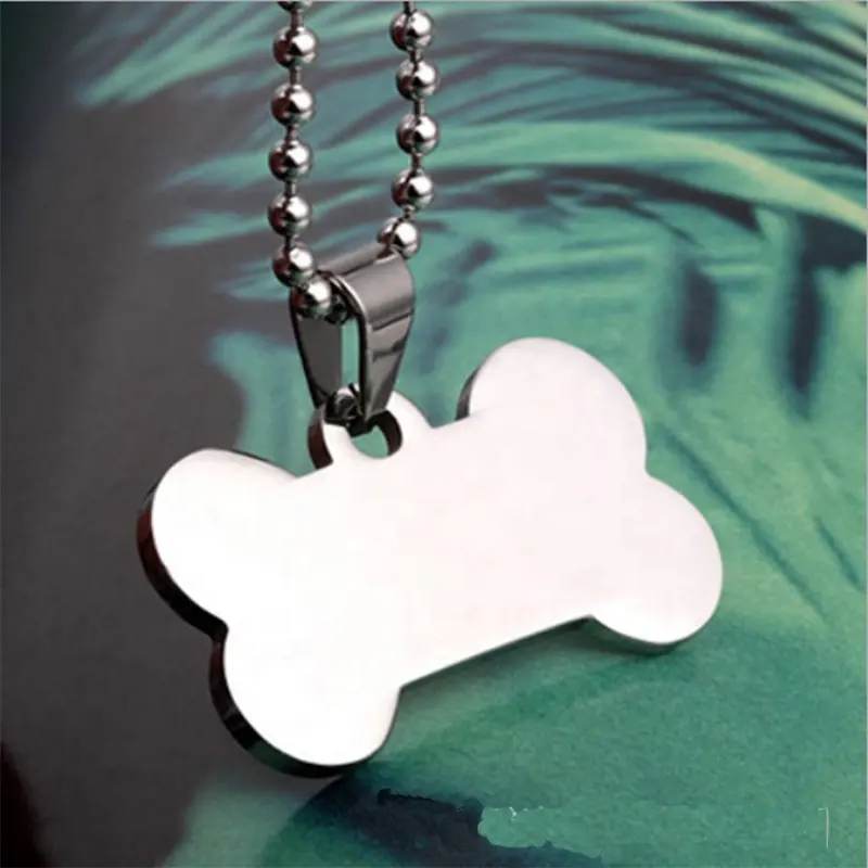 A buon mercato in metallo bianco sterling silver/cuore pet alluminio/acciaio inox placcatura in rilievo appendere personalizzato ID dog tag portachiavi rotondo