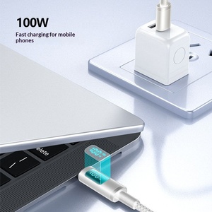 Câble de données tressé à affichage numérique de charge rapide 100W 5A <span class=keywords><strong>1m</strong></span> 2m pour téléphone portable <span class=keywords><strong>Apple</strong></span> tablette ordinateur Type-C Type-C - Product Image 5