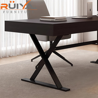 Table d'étude en bois fumé Bureau de chambre à coucher Bureau design simple et élégant Bureau d'ordinateur à domicile