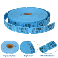 Billets de tirage perforés bleus « Admit One » 1x2 pouces, rouleaux numérotés en continu, 2000 pièces pour discothèques, écoles et collectes de fonds