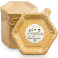 Assiettes jetables biodégradables multicouches de 9,5 pouces, réutilisables, à décoller de la surface, pour aliments, sans lavage