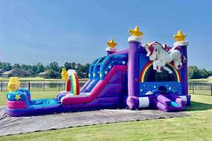 Thương Mại PVC Inflatable Unicorn Bounce House Slide Combo Jumping Castle Bouncer Cho Trẻ Em - Product Image 2