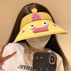 หมวกกันแดดลายการ์ตูนน่ารักสำหรับผู้หญิง ปีกกว้าง ป้องกันแสงแดด หมวกฤดูร้อนกลางแจ้ง ลายสัตว์ สีฟ้าชมพู ดีไซน์ตลก - Product Image 2