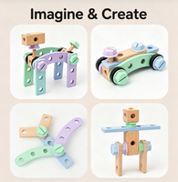 Boîte à outils en bois pour enfants, jouet d'assemblage pour développer la motricité fine et l'éducation précoce des bébés
