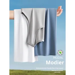 T-shirt senza maniche da <span class=keywords><strong>uomo</strong></span> di fascia alta estiva stile Casual anni '60 stile Casual sottile seta di ghiaccio senza cuciture gilet tinta unita - Product Image 3