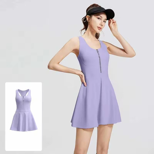 ชุดเทนนิสสั้นสำหรับผู้หญิง พิมพ์ลายดิจิทัล ผ้าสแปนเด็กซ์/โพลีเอสเตอร์ ซับเหงื่อ แห้งเร็ว พร้อมปักโลโก้ด้านหน้า เหมาะสำหรับวิ่งออกกำลังกายกลางแจ้ง - Product Image 6