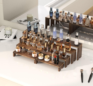 Support de présentation à plusieurs niveaux en bois personnalisé |   Présentoir empilable pour cupcakes et aliments |   Stand d'exposition pour vendeurs OEM pour salons d'artisanat - Product Image 5