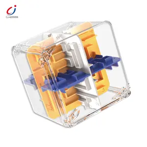 Chengji Transparent Maze Cube Marble Labyrinth Ball Toy Kids Educational 24-sided Handheld 3d Cube Maze Puzzle Game