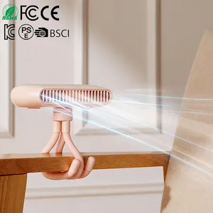 Kc fcc plana sem folhas recarregável usb clip fã bendable silicone macio tentáculo clipe fã aromático carrinho polvo fãs