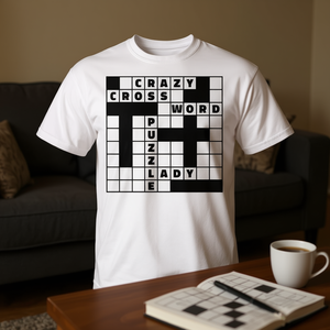 Camiseta Crazy Crossword Puzzle Lady para los amantes de los juegos de palabras - Product Image 3