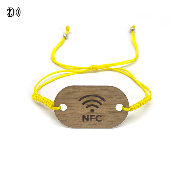 Factory Direct Sales Festival RFID Wristbands MIFARE Ultralight EV1 Hand-woven Wooden Eco-friendly NFC Bracelets