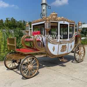 รถม้าไฟฟ้าแบบราชวงศ์ ลายนูนสีทอง ได้รับการรับรองมาตรฐาน CE สำหรับงานแต่งงาน พระราชวัง วิลล่า สวนสาธารณะ และการท่องเที่ยว - Product Image 5