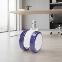 Roulettes de chaise de bureau pivotantes silencieuses de haute qualité 60 mm en PU, durables, écologiques, capacité de charge 50 kg pour usage bureau et domicile