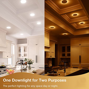 Lựa chọn CCT 4 inch siêu mỏng dẫn đèn trần lõm ánh sáng ban đêm mỏng với hộp nối. - Product Image 3