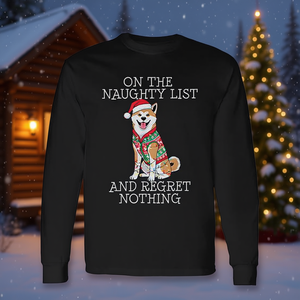 T-shirt à manches longues Christmas Akita Naughty List - Product Image 3