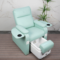 Fauteuil de pédicure électrique inclinable et réglable en hauteur, avec spa pour les pieds à remous, couleur Teal, pour salon de manucure