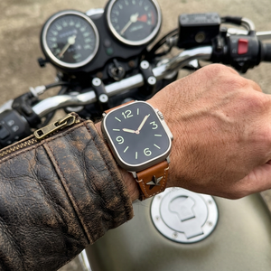 สายนาฬิกาหนังแท้ประดับหมุดสไตล์พังก์สำหรับ Apple Watch Ultra <span class=keywords><strong>2</strong></span>/Series 10 9 8 7 SE - Product Image 4