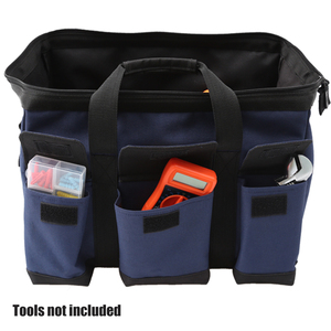 Sac à outils étanche à large ouverture, sangle d'épaule réglable, 20 poches, grande capacité, compartiments multiples, fermeture éclair, rembourré - Product Image 4
