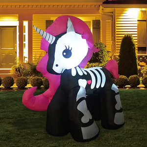Custom Halloween Skeleton <strong>Unicorn</strong> Inflatable Yard Decoration Cute LED Lights for Outdoor <strong>Party</strong> Decorations - Product Image 4