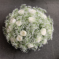 Boule de fleurs artificielles rose poudré Gypsophile et Gladiolus, centre de table et chemin de table, en soie, fabriquée à la main pour événements et fêtes