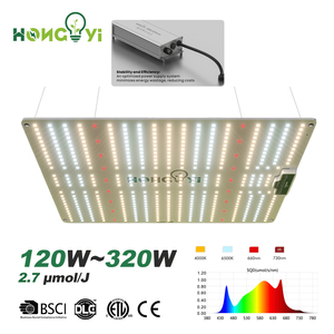 Hongyi 120W 180W 240W 320W Bảng điều khiển lượng tử dẫn phát triển ánh sáng quang phổ đầy đủ + IR PPE 2.7umol/J Dimmable cho thủy canh trong nhà phát triển - Product Image 1
